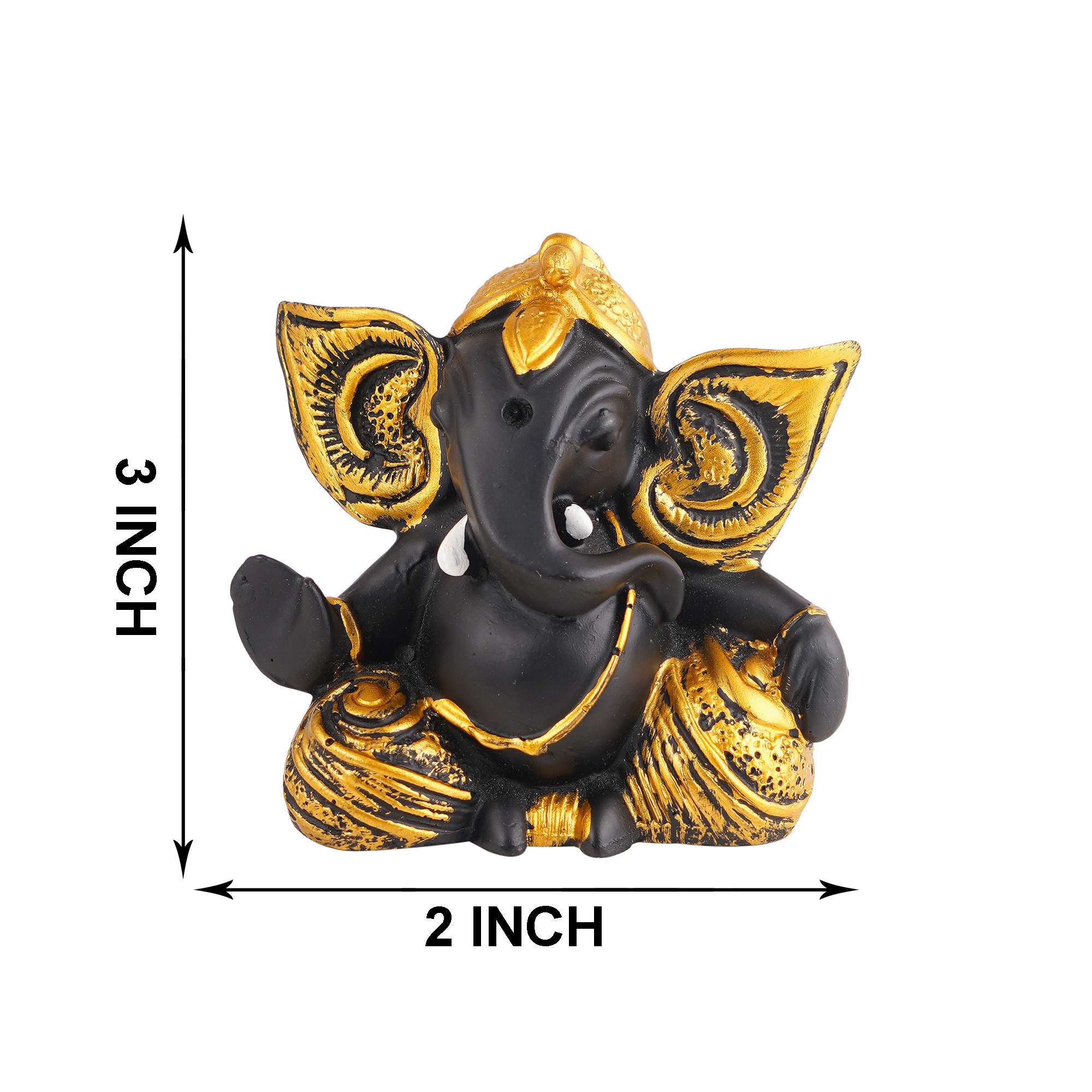 Ganesha Statue Idol Shriganesh Bhagwan Murti / Home, Office Decor / Car Dashboard / Side Table Brass Ganpati / Lord Vinayaka Statue / God of Luck & Success Sculpture / Gift Items - Image 2