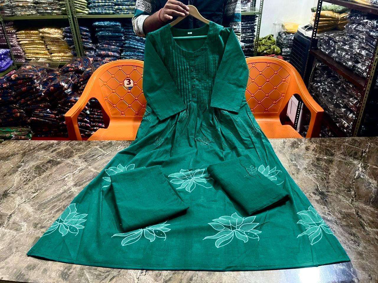 Elegant Everyday Wear ? XXL Embroidered Cotton Floral Dress(L) - Image 3